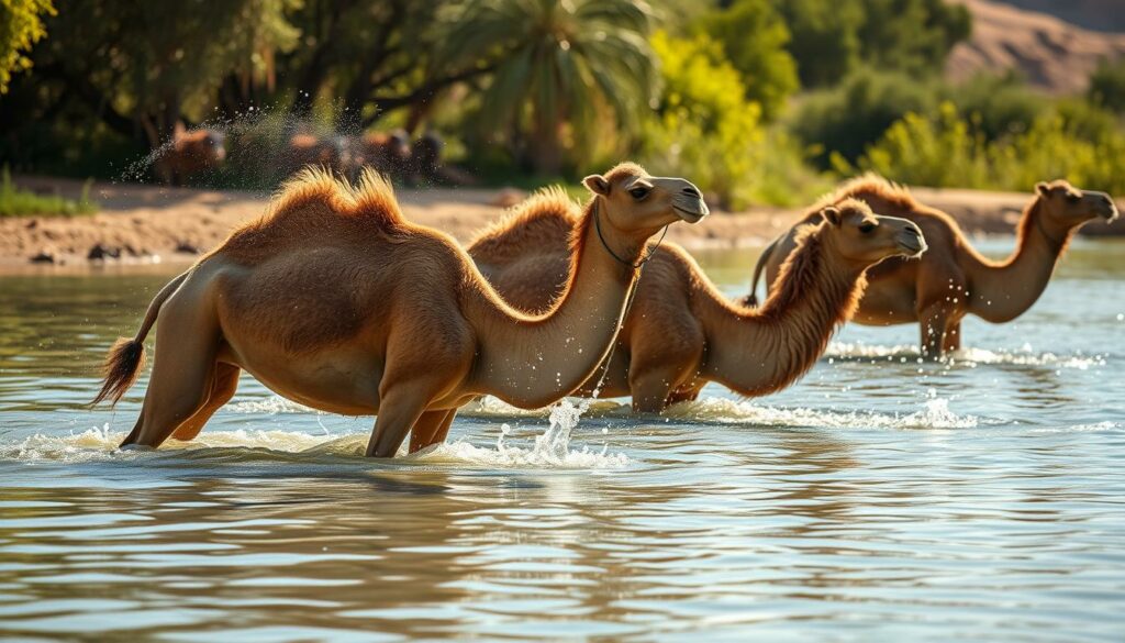 Kamele im Wasser