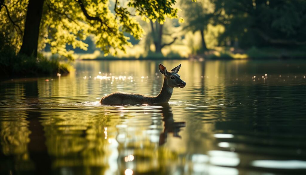 Können Rehe schwimmen?