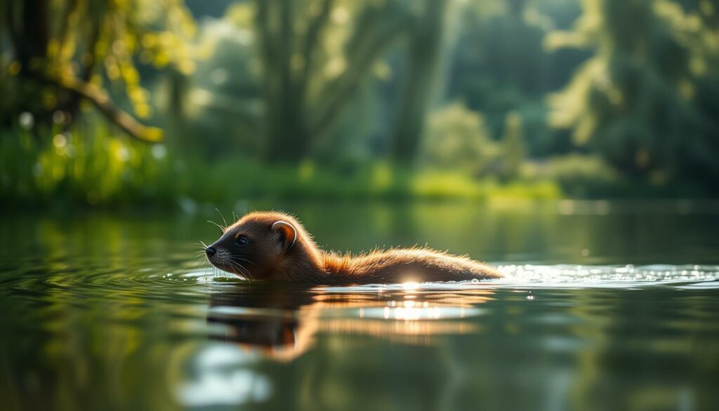 Marder im Wasser