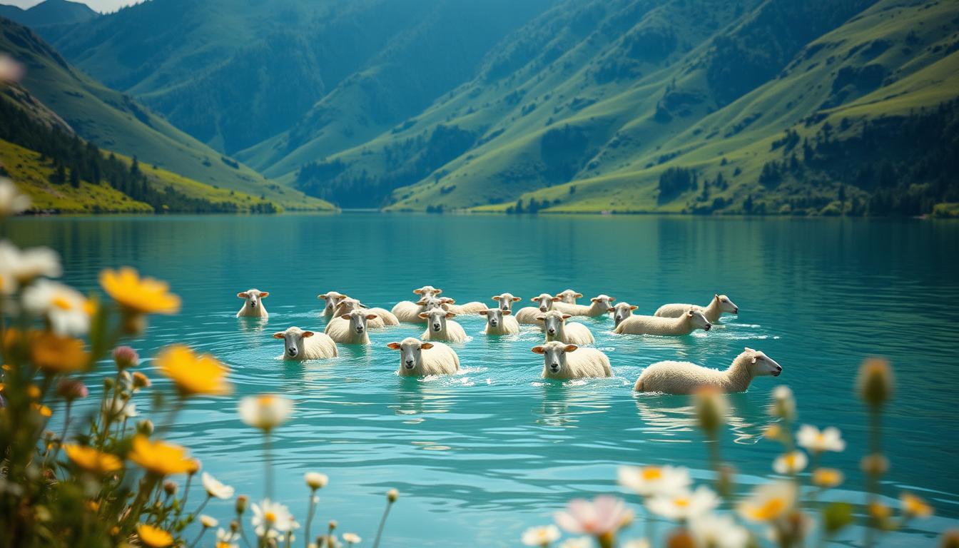 können schafe schwimmen