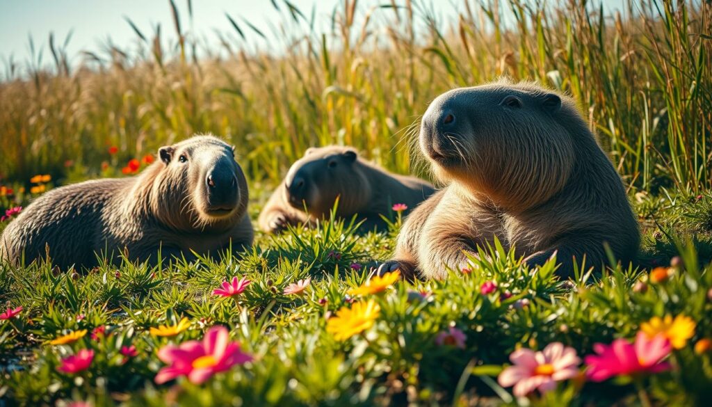 Große Meerschweinchen in ihrer natürlichen Umgebung