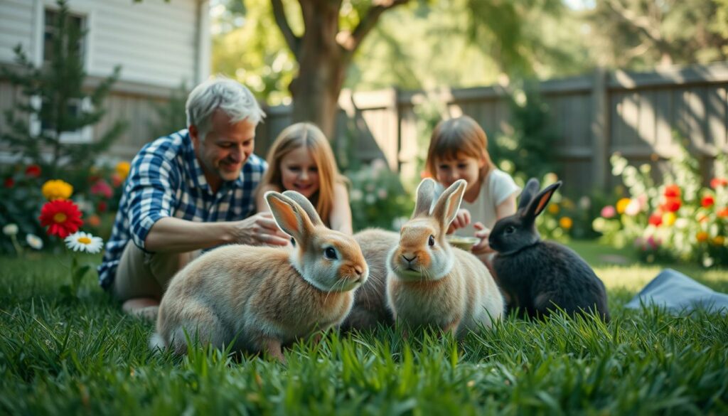 Riesen Kaninchen in der Familienintegration