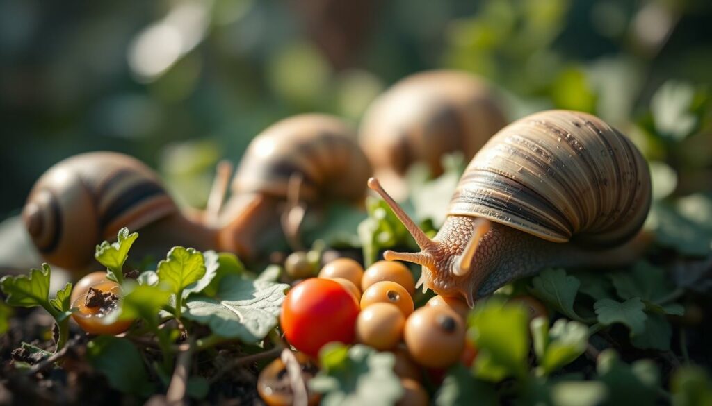 Schnecken im Garten füttern