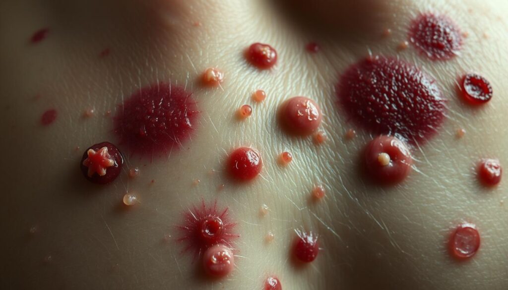 Symptome von Mpox