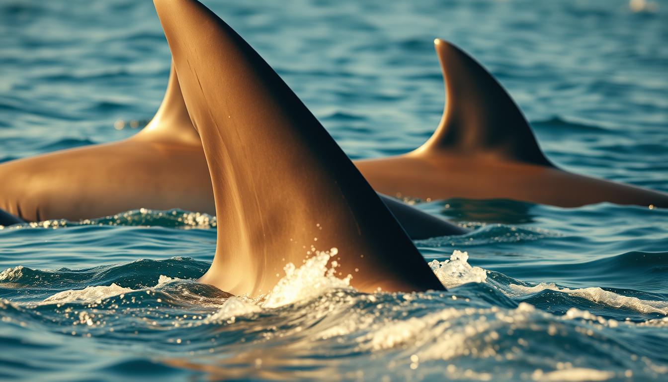 rückenflosse von hai und wal