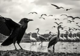schwarz weißer vogel