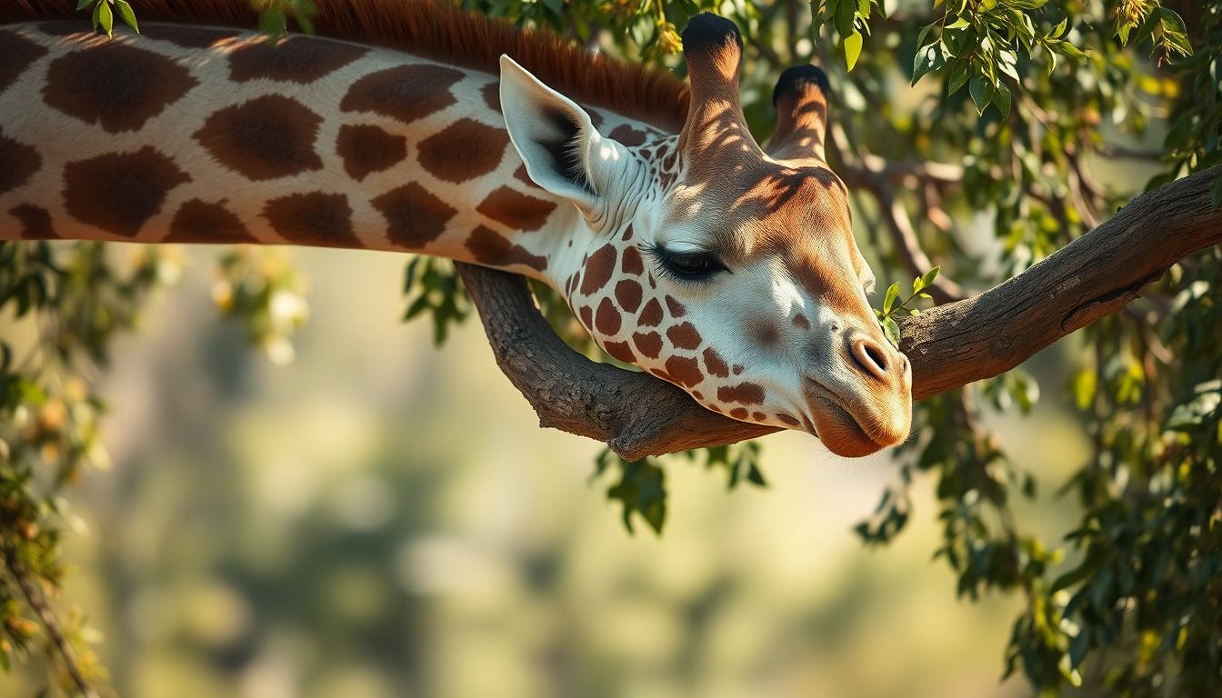 wie lange schläft eine giraffe